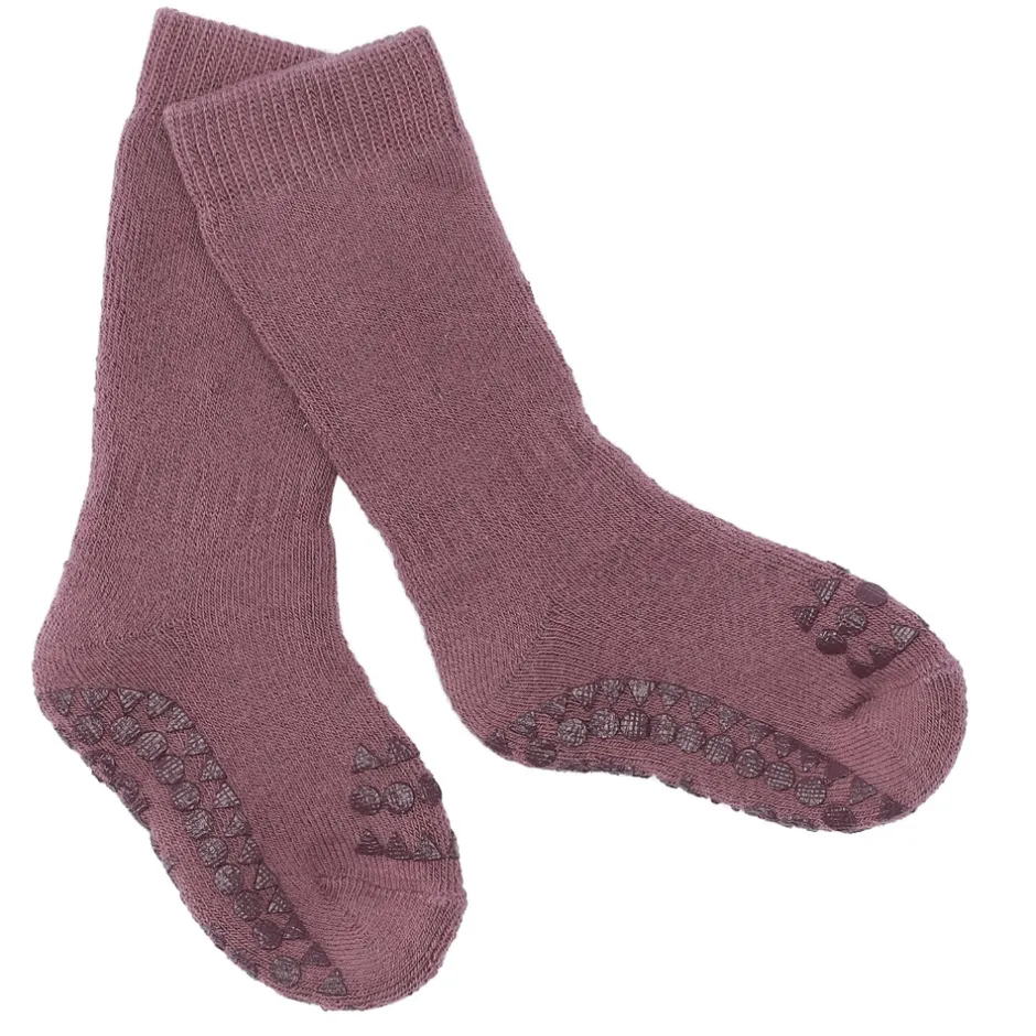 Best Skridsikre Strømper Terry Bomuld - Misty plum Skridsikre Strømper|Strømper