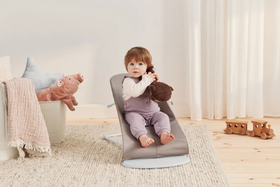 Clearance Skråstol Bliss - Vævet, Blomsterbladsquilt, Sandgrå Børn Skråstole