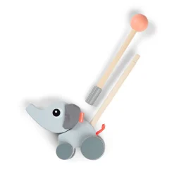 Best Skubbedyr Elphee Grå Trælegetøj|Trækdyr
