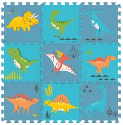 Sale Skumlegegulv med dino arter, 9 skumfliser Legegulve & -Tæpper