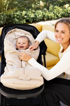 Hot Sky Light -Seashell Sand Solid Køreposer Til Autostol|Køreposer