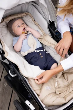 Hot Sky Light -Seashell Sand Solid Køreposer Til Autostol|Køreposer