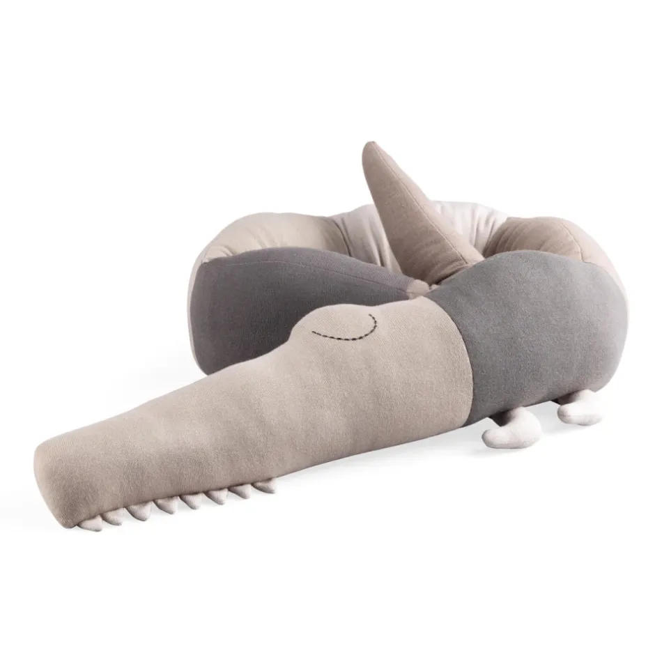 Best Sleepy Croc strikket pude - seabreeze beige Børn Pyntepuder