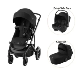 New Smile 5Z inkl. liggedel og Baby-Safe Core autostol - space black Kombivognspakker|Vognpakker