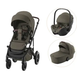 New Smile 5Z lux kombivogn inkl. autostol - urban olive Kombivogne Med Ergonomiske Sæder