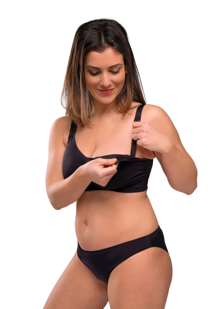 Online Sømløs Amme BH Med Indlæg - Black Amme Bh'Er