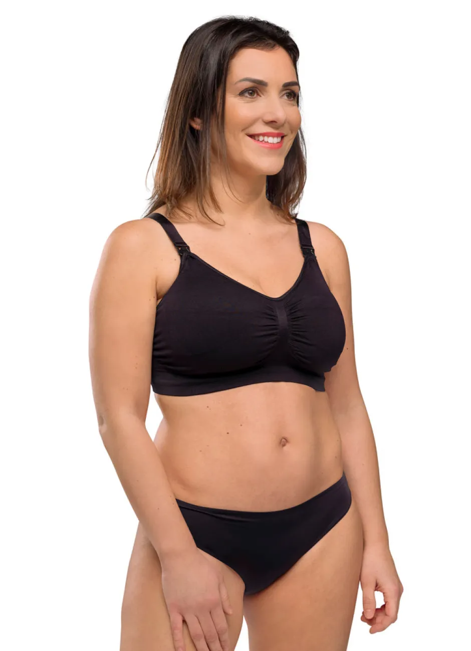 Online Sømløs Amme BH Med Indlæg - Black Amme Bh'Er