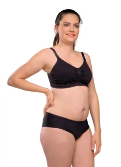Online Sømløs Amme BH Med Indlæg - Black Amme Bh'Er