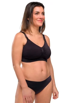 Online Sømløs Amme BH Med Indlæg - Black Amme Bh'Er