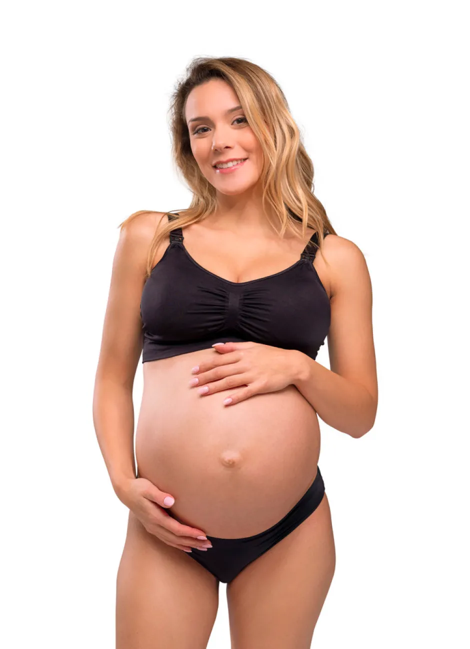 Online Sømløs Amme BH Med Indlæg - Black Amme Bh'Er