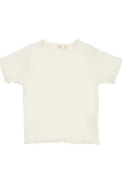 Sale Sommer pointelle t-shirt - CREAM T-Shirts & Toppe