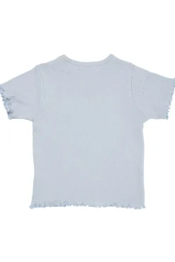 Best Sommer pointelle t-shirt - DUSTY BLUE T-Shirts & Toppe
