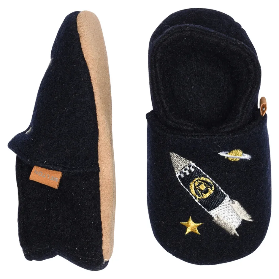 Online Space uld hjemmesko - Marine Uld Hjemmesko