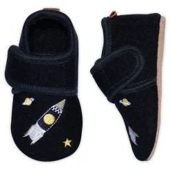 Discount Space uld slippers - Marine Uld Hjemmesko