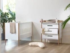 Clearance Spoke tremmeseng - Hvid/Eg Børn Tremmesenge