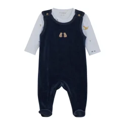 Outlet Sæt m. Body og velour bukser - 7555 Heldragter M. Fod