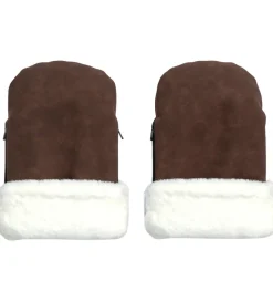 Clearance Østerbrohandsken - Chocolate Brown Faux Suede Vognhandsker