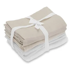 New Stofbleer 4-pak - White & Oyster Grey - Oeko-Tex Børn Stofbleer|Stofbleer & Klude