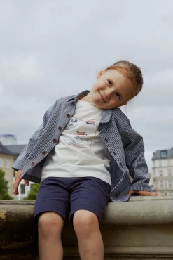 Sale Stribet twill jakke med lommer - NAVYSTRIPE Skjorter