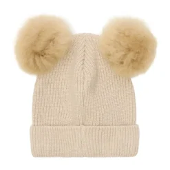 Best Strik Alpaca Hat Pompoms - Sand melange Elefanthuer & Huer|Uldhuer, Uldvanter & Uldfutter