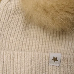 Best Strik Alpaca Hat Pompoms - Sand melange Elefanthuer & Huer|Uldhuer, Uldvanter & Uldfutter