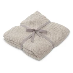 Online Striktæppe - Oyster Grey - Økologisk Børn Tæpper