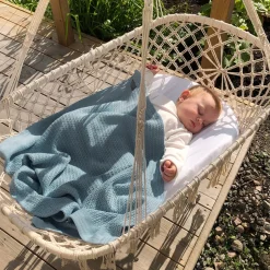 Online Striktæppe, bomuld - Blå Børn Tæpper