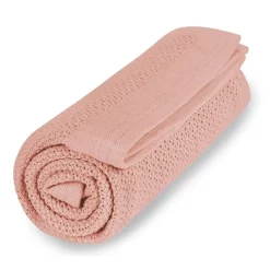 Online Striktæppe, bomuld - Cloud pink Børn Tæpper