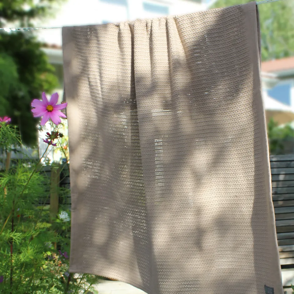 Online Striktæppe, bomuld - Pebble grey Børn Tæpper