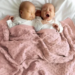 Sale Striktæppe, bomuld, ECO - Cloud pink Børn Tæpper