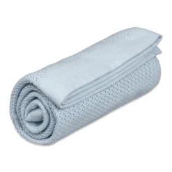 Striktæppe, bomuld, lyseblå Børn Tæpper