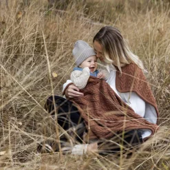 Sale Striktæppe med fleece - Nougat Børn Tæpper
