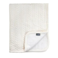 Outlet Striktæppe med fleece, Ivory Børn Tæpper