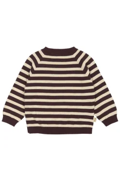 Online Striktrøje - Off White/Brown Cardigans, Veste & Trøjer