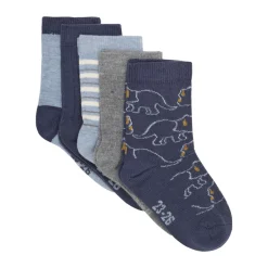 Strømpe m. mønster (5-pak) - Blue melange Strømper|Multipack