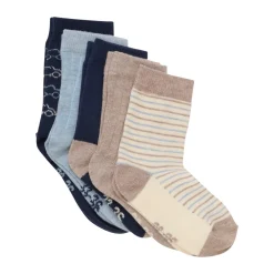Clearance Strømpe m. mønster (5-pak) - Navy Strømper|Multipack