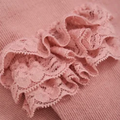 Clearance Strømpebukser m. Blonde - Dusty Rose Strømpebukser