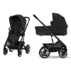 Outlet Talos S Lux - moon black/black m. Cot S Lux Kombivogne Med Flade Sæder