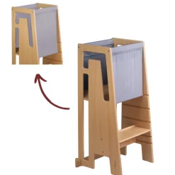 Hot Tekstil til læringstårn - grå Børn Læringstårne