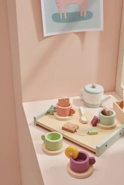 New Tesæt i træ, pastel Køkkenleg