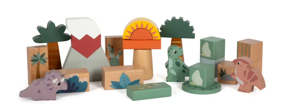 Sale Træ byggeklodser Dino Træklodser