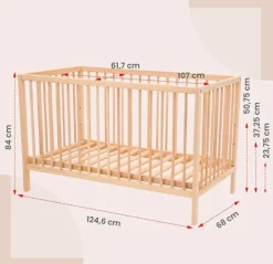 Clearance Tremmeseng 60x120 - natur Børn Tremmesenge