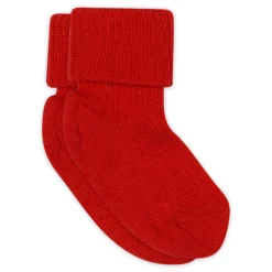 Clearance Uld Ankelstrømpe Rib - Tomato Strømper|Uldstrømper & Uldstrømpebukser