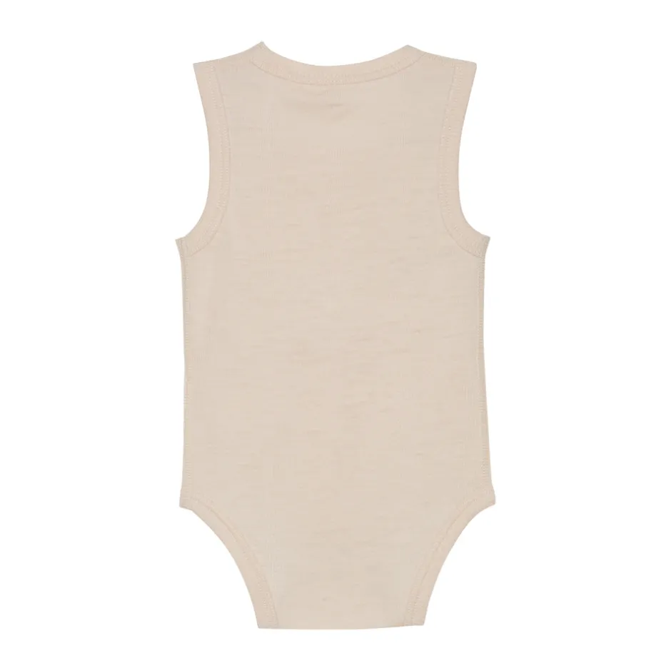 Online Uld body uden ærmer - Sandshell Melange Bodystocking U. Ærmer|Uldbodyer