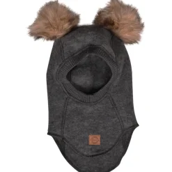 Clearance Uld elefanthue med pom pom - Anthracite Melange Elefanthuer & Huer|Uldhuer, Uldvanter & Uldfutter