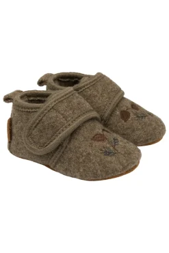 Best Uld Hjemmesko m. Boderi - Melange denver Hjemmesko