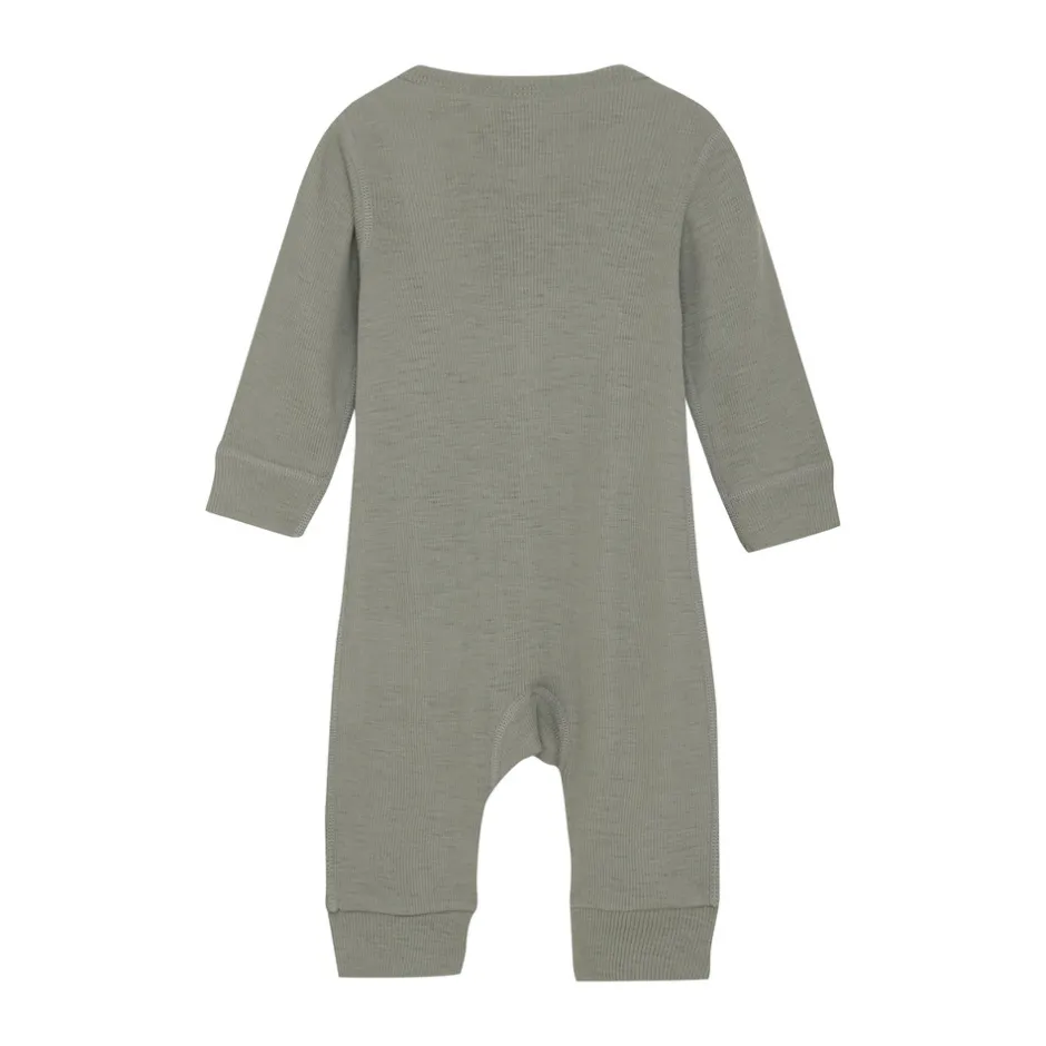 Best Uld jumpsuit - solid - Forest Fog Melange Ulddragter|Heldragter U. Fod