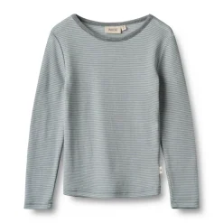 Outlet Uld t-shirt ls Alfie - Navy Stripe Uldoverdele|Bluser