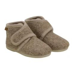 Outlet Uldhjemmesko velcro - Walnut Melange Uld Hjemmesko|Hjemmesko