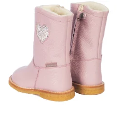 Online Vandafvisende TEX-støvle med glitterhjerte - MAUVE Vinterstøvler